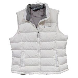 Free Country Quilted Puffer Vest White Full Zip Snap Pockets Womens  XX-Large